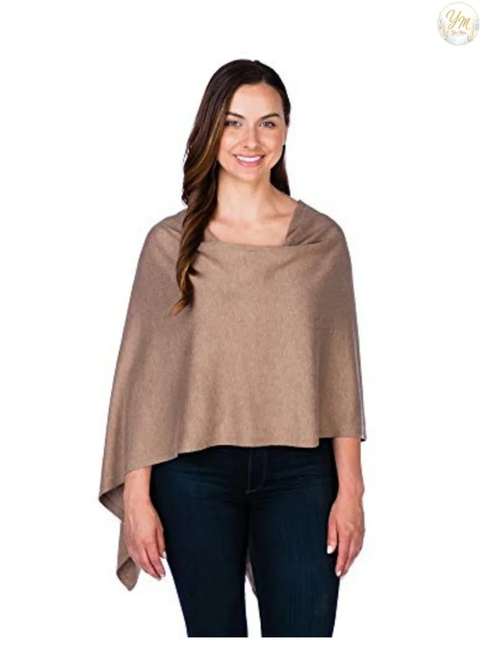 Cashmere Blend Womens Poncho Shawl Topper Wrap